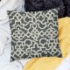 Ulloord  Grey and White Throw Pillow Cushion Cover, Damask Geometric Middle Eastern Effects Design Print, Decorative Square Accent Pillow Case, Dimgrey White