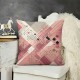 Ulloord Pink Pillow Cover White Decorative Square Cushion Cover Modern Fashion Cushion Case for Party Housewarming ,Single Pack