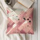 Ulloord Pink Pillow Cover White Decorative Square Cushion Cover Modern Fashion Cushion Case for Party Housewarming ,Single Pack