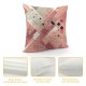 Ulloord Pink Pillow Cover White Decorative Square Cushion Cover Modern Fashion Cushion Case for Party Housewarming ,Single Pack