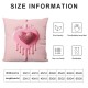 Ulloord Pink Pillow Cover Shining Diamonds Dots Romantic Heart Geometry Decorative Pillow Cover Valentine's Day Themed Throw Pillow Cover for Living Room Couch,Single Pack,