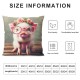 Ulloord  Pig Pillow,Home Decorative Throw Pillow Cover Little Pig Wear Pink Sunglass  Cushion for Couch/Sofa/Bedroom/Livingroom/Kitchen/Car  Square Pillow case