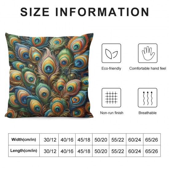 Ulloord  Feather Pillow Case House Decor Throw Pillow Cover Case Colorful Cushion Cover Pillow Cases for Men Women Girls Boys Sofa Bedroom Livingroom