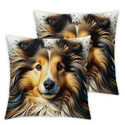 Ulloord Brown Sheltie Dog Oblong Lumbar Throw Pillow Cover/Shams Cushion Case with Zipper for Couch Sofa Pillowcase Only