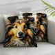 Ulloord Brown Sheltie Dog Oblong Lumbar Throw Pillow Cover/Shams Cushion Case with Zipper for Couch Sofa Pillowcase Only