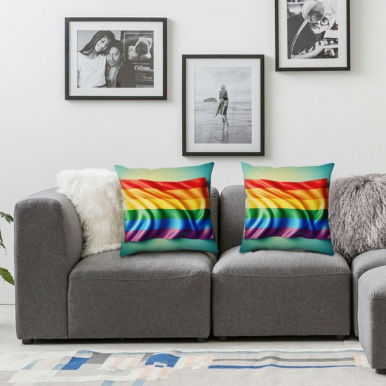 Ulloord Valentines Day Pillow Covers,  Ainbow Pride Flag Throw Pillow Covers, Pillowcases for Anniversary Wedding Sofa Couch