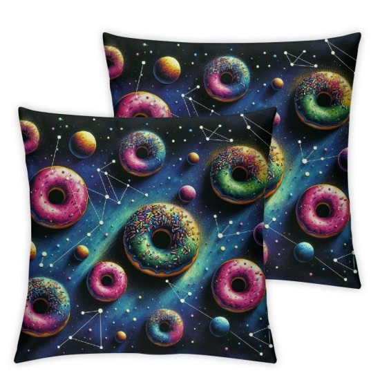 Ulloord Cartoon Donut Planet Decorative Pillow Cover Home Decorative Cushion Cover for Couch Sofa Bed,