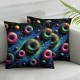 Ulloord Cartoon Donut Planet Decorative Pillow Cover Home Decorative Cushion Cover for Couch Sofa Bed,