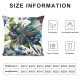 Ulloord Throw Pillow Covers Flower Plants Printed White Purple Decor for Indoor Living Room Couch Bed Home Square with Zipper Cushion Cover