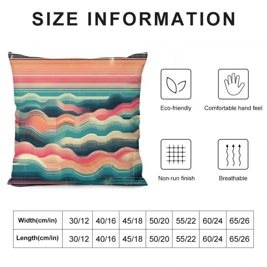 Ulloord Throw Pillow Covers Cushion Cases Home Office Sofa Hidden Zipper Pillowcase Square Printed