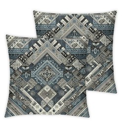 Ulloord Green Blue and Hidden Zipper Sofa Decorative Throw Pillow Cover European Square Design Pillow