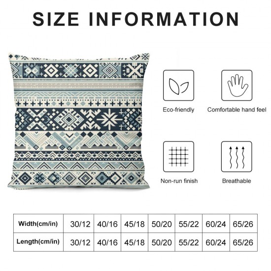 Ulloord Green Blue and Grey Hidden Zipper Home Sofa Decorative Throw Pillow Cover Cushion Case European Square Design Printed Pillowcase