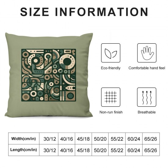 Ulloord Pretty Taino Hidden Zipper Home Sofa Decorative Throw Pillow Cover Cushion Case Square  Design Printed Pillowcase