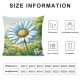 Ulloord Cute White on A Green Backg Hidden Zipper Home Sofa Decorative Throw Pillow Cover Cushion Case Square Design Printed Pillowcase