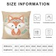 Ulloord Romantic Square Girl Boho Fox Woodland Floral Nursery Hidden Zipper Home Sofa Decorative Throw Pillow Cover Cushion Case  Design Printed Pillowcase