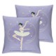 Ulloord Throw Pillow Cover Square Double Print Ballerina Happy Plus Size White Dress Body Positive Cushion Case Office Sofa Hidden Zipper Polyester Pillowcase