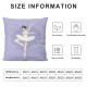 Ulloord Throw Pillow Cover Square Double Print Ballerina Happy Plus Size White Dress Body Positive Cushion Case Office Sofa Hidden Zipper Polyester Pillowcase