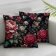 Ulloord Throw Pillow Covers Floral Cushion Cases Home Office Sofa Hidden Zipper Pillowcase Square Two Sides Printed