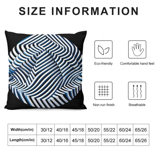 Ulloord Romantic Square Light Blue White Beach Colors Hidden Zipper Home Sofa Decorative Throw Pillow Cover Cushion Case Design Printed Pillowcase