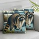 Ulloord Throw Pillow Covers White Cushion Cases Home Office Sofa Hidden Zipper Pillowcase Square Two Sides Printed