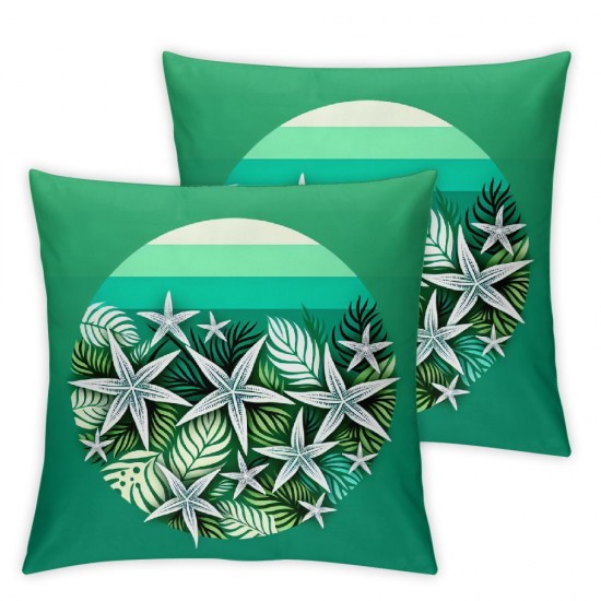 Ulloord Romantic Square Green and White Hidden Zipper Home Sofa Decorative Throw Pillow Cover Cushion Case Design Pillowcase