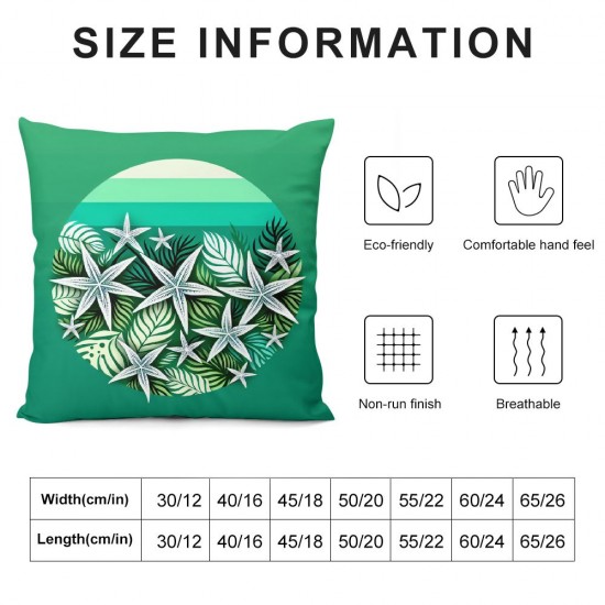 Ulloord Romantic Square Green and White Hidden Zipper Home Sofa Decorative Throw Pillow Cover Cushion Case Design Pillowcase