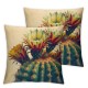 Ulloord Colorful Cactus Flower Romantic Hidden Zipper Home Sofa Decorative Throw Pillow Cover Cushion Case Square Design Printed Pillowcase