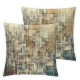 Ulloord Throw Pillow Covers Check Brown Beige Blue Colors Cushion Cases Home Office Sofa Hidden Zipper Pillowcase Square es Two Sides Printed