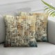 Ulloord Throw Pillow Covers Check Brown Beige Blue Colors Cushion Cases Home Office Sofa Hidden Zipper Pillowcase Square es Two Sides Printed