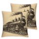 Ulloord Throw Pillow Cover Old Train Cushion Case Home Office Sofa Hidden Zipper Pillowcase Square  Two Sides Printed