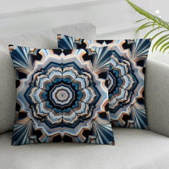 Ulloord  Throw Pillow Covers Meeting Points Tribute Abstract Symmetrical Cushion Cases Home Office Sofa Hidden Zipper Pillowcase Square  Printed