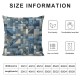 Ulloord  Throw Pillow Covers Abstract Blue Cushion Cases Home Office Sofa Hidden Zipper Pillowcase Square Two Sides Printed