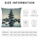 Ulloord Throw Pillow Covers Stacking Stones Water Cushion Cases Home Office Sofa Hidden Zipper Pillowcase Square  Two Sides Printed