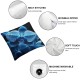 Ulloord Throw Pillow Cover Blue Cushion Case Home Office Sofa Hidden Zipper Pillowcase Square Two Sides Printed