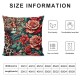 Ulloord Throw Pillow Covers Rose Red Roses Cushion Cases Home Office Sofa Hidden Zipper Pillowcase Square Two Sides Printed