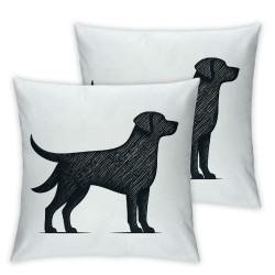 Ulloord Chocolate Labrador Faux Style Romantic Hidden Zipper Home Sofa Decorative Throw Pillow Cover Cushion Case Square Design Printed Pillowcase