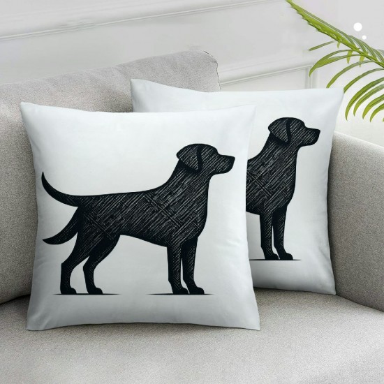 Ulloord Chocolate Labrador Faux Style Romantic Hidden Zipper Home Sofa Decorative Throw Pillow Cover Cushion Case Square Design Printed Pillowcase