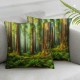 Ulloord  Throw Pillow Covers Redwood Trees Woods Cushion Cases Home Office Sofa Hidden Zipper Pillowcase Square  Two Sides Printed