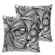 Ulloord  Throw Pillow Cover Square  One Line Drawing Abstract Face Seamless Cushion Home Sofa Decor Hidden Zipper Polyester Pillowcase