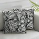 Ulloord  Throw Pillow Cover Square  One Line Drawing Abstract Face Seamless Cushion Home Sofa Decor Hidden Zipper Polyester Pillowcase