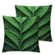 Ulloord Throw Pillow Covers Green Leaf Black Cushion Cases Home Office Sofa Hidden Zipper Pillowcase Square Two Sides Printed