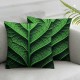 Ulloord Throw Pillow Covers Green Leaf Black Cushion Cases Home Office Sofa Hidden Zipper Pillowcase Square Two Sides Printed