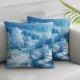 Ulloord Throw Pillow Cover Winter Landscape a Tree Fence Cushion Case Home Office Sofa Hidden Zipper Pillowcase Square Two Sides Printed