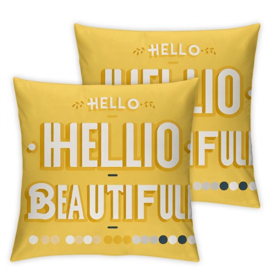 Ulloord Yellow Romantic Hidden Zipper Sofa Decorative Throw Pillow Cover Square Design Pillow