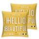 Ulloord Yellow Romantic Hidden Zipper Sofa Decorative Throw Pillow Cover Square Design Pillow