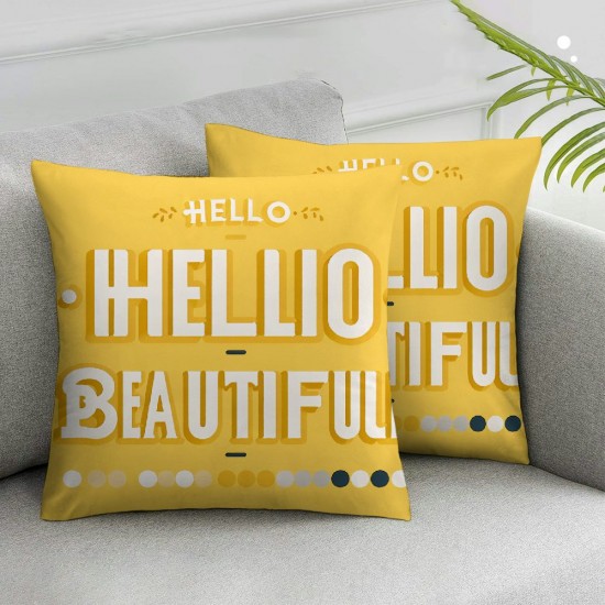 Ulloord Yellow Romantic Hidden Zipper Sofa Decorative Throw Pillow Cover Square Design Pillow