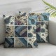 Ulloord Throw Pillow Cover Patchwork Flower Floral Cushion Case Home Office Sofa Hidden Zipper Pillowcase Square  Two Sides Printed