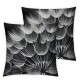 Ulloord Throw Pillow Cover Dandelion Flower Black Cushion Case Home Office Sofa Hidden Zipper Pillowcase Square Two Sides Printed