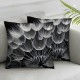 Ulloord Throw Pillow Cover Dandelion Flower Black Cushion Case Home Office Sofa Hidden Zipper Pillowcase Square Two Sides Printed