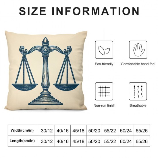 Ulloord Throw Pillow Cover Cushion Case Home Office Sofa Hidden Zipper Pillowcase Square Two Sides Printed